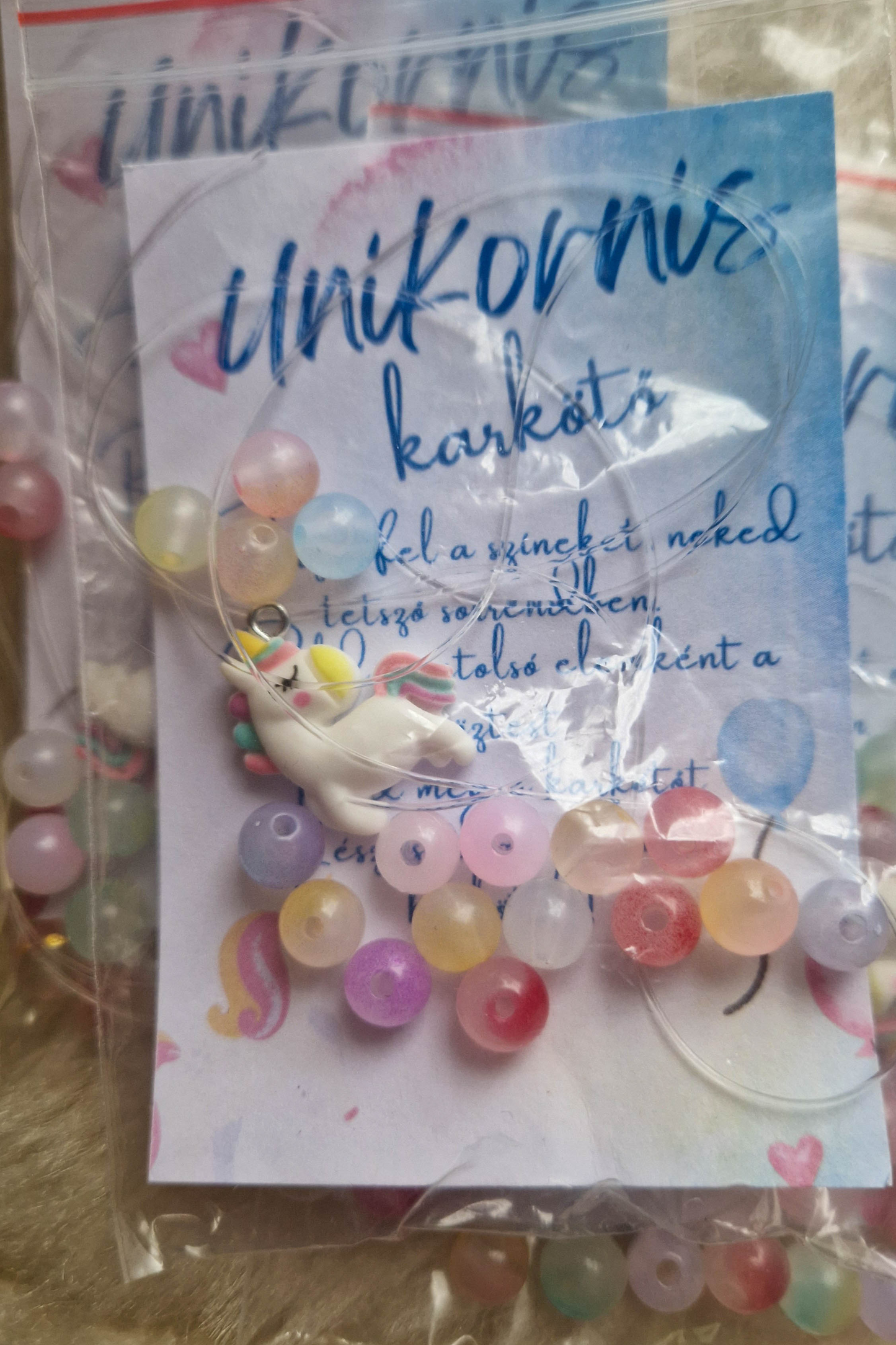 DIY fűzd magad Unikornis karkötő