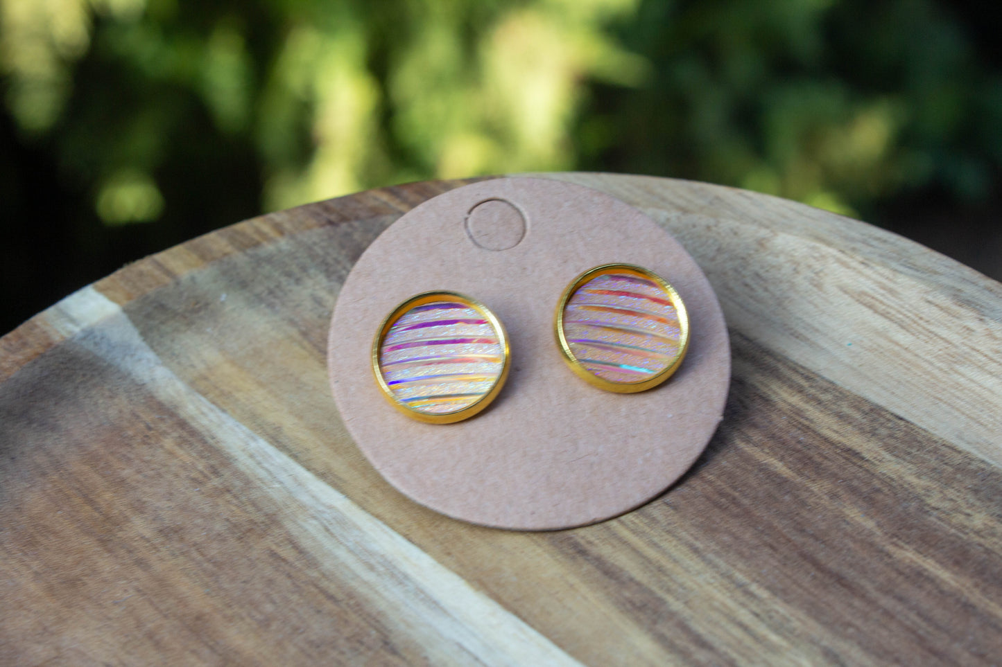 cabochon, kaboson, kézműves, fülbevaló, rosegold, ezüst színű, vásárolj hazait, kézzel készült, kaboson fülbevaló, Mónika Lilla Kincsestára, pötty fülbevaló