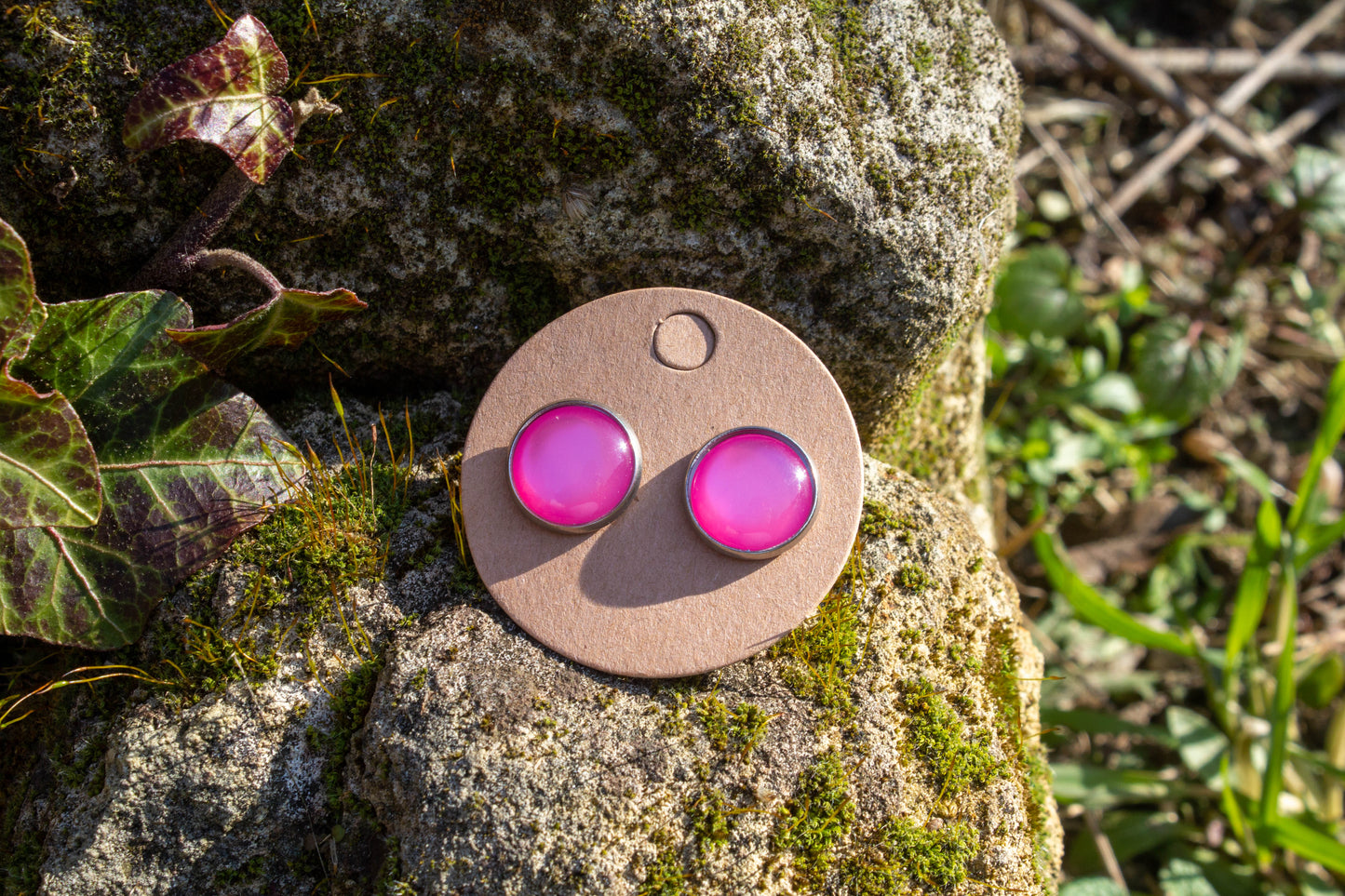 rózsaszínű, fülbevaló, cabochon, arany színű, rosegold, ezüst, bronz, nikkelmentes, nemesacél