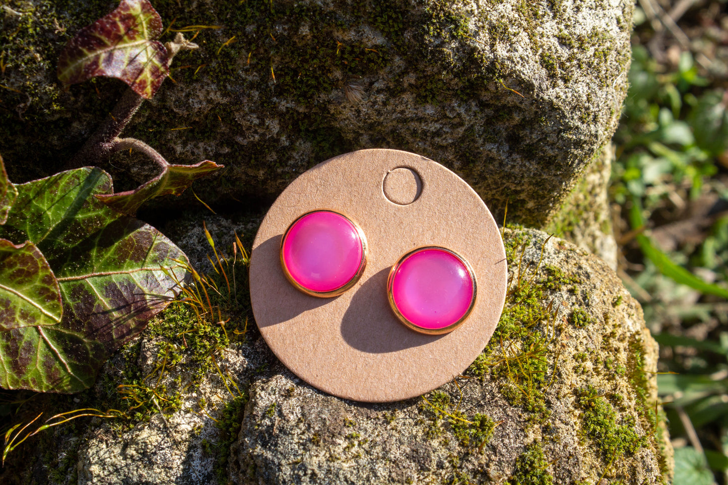rózsaszínű, fülbevaló, cabochon, arany színű, rosegold, ezüst, bronz, nikkelmentes, nemesacél