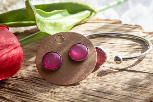 szett, cabochon, karkötő, fülbevaló, ajándék