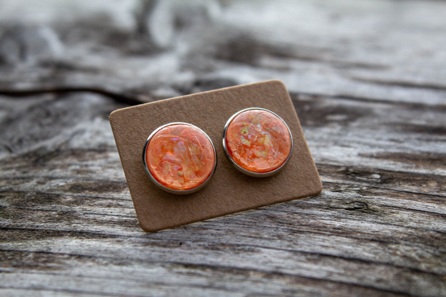 cabochon, kaboson, kaboshon, caboshon fülbevaló, fülbevaló, kézzel készült, kiegészítő, divat, narancs, narancssárga, sárga