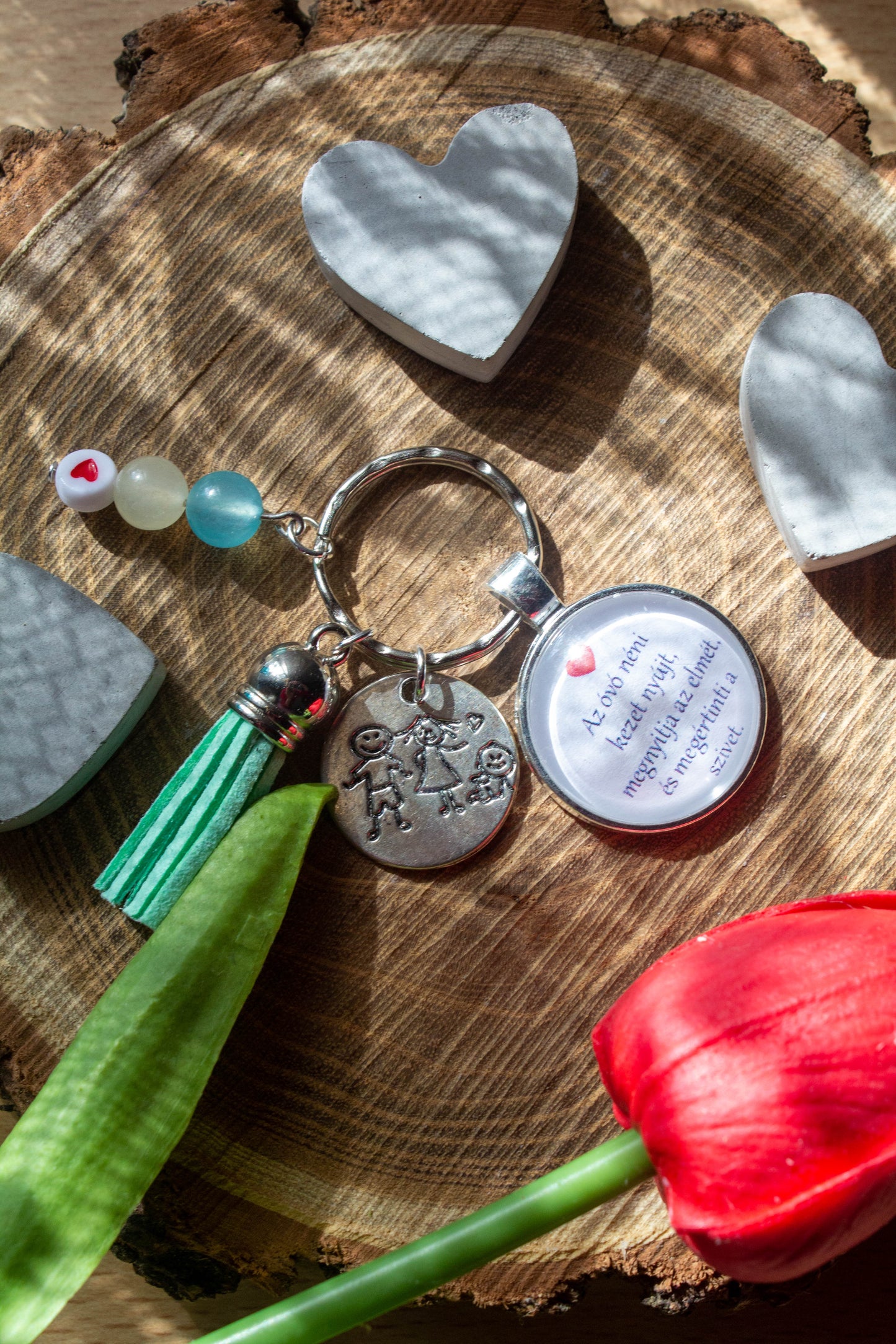 óvó néni, kulcstartó, kézműves, ajándék