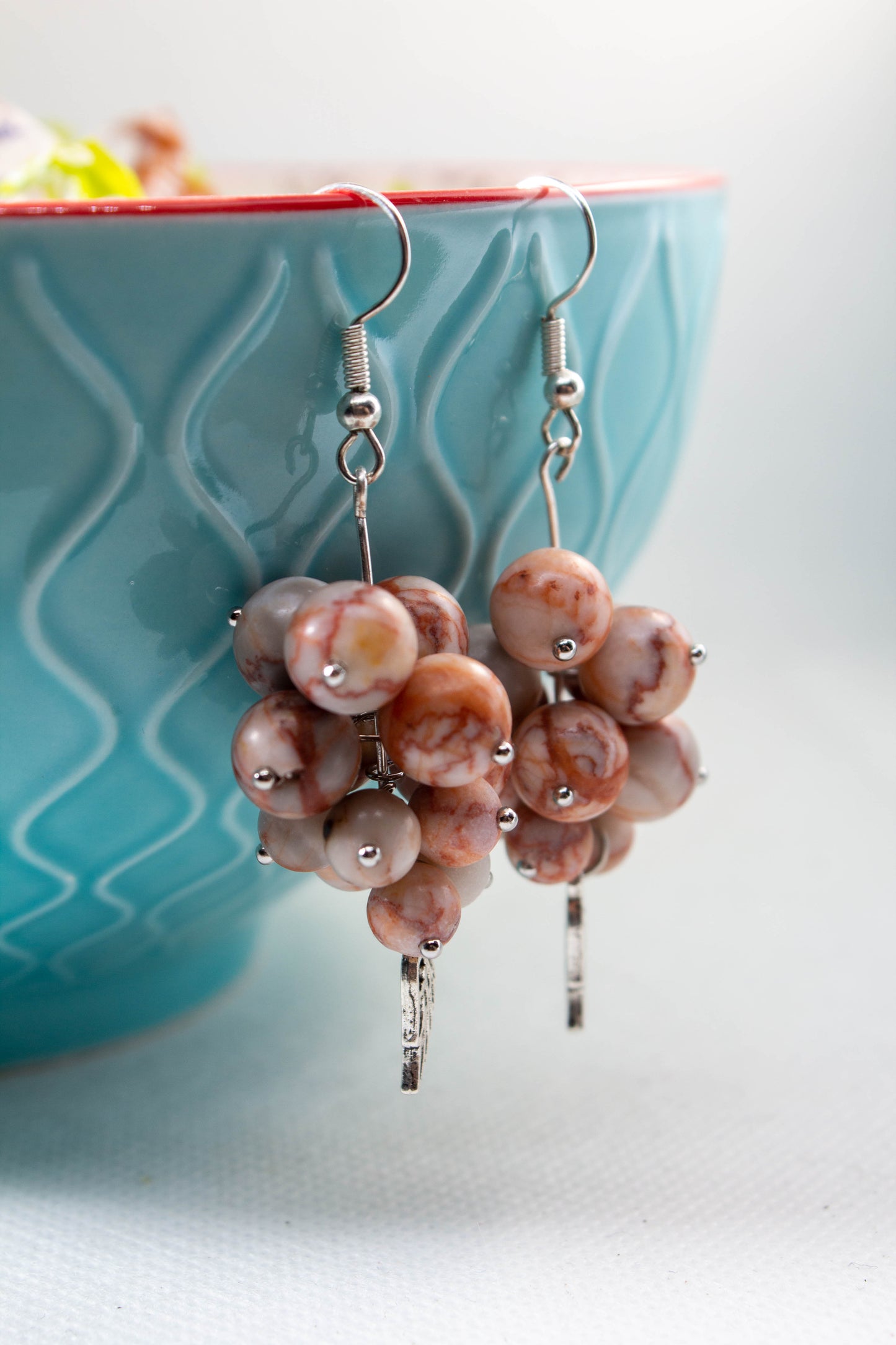 fülbevaló, ásvány, kézműves, kézzel készült, kiegészítő, női ékszer, vásárolj hazait, angyalszárny charm