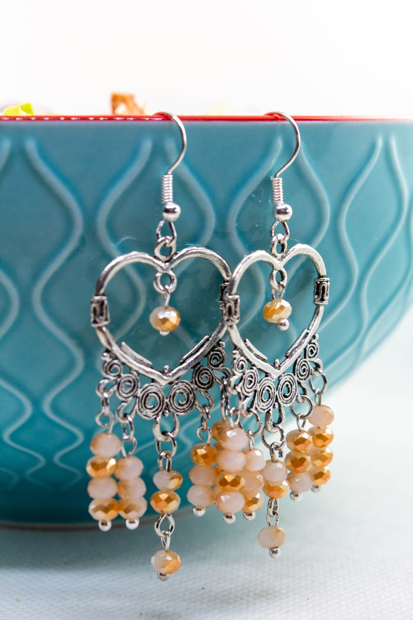 kézműves fülbevaló, ásvány ékszer, fülbevaló, cseh, narancs, ékszer, kiegészítő, ajándékötlet, meglepetésötlet, vásárolj hazait, vegyél hazait