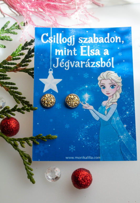 Karácsonyi kísérőkártyás fülbevaló Elza mintával