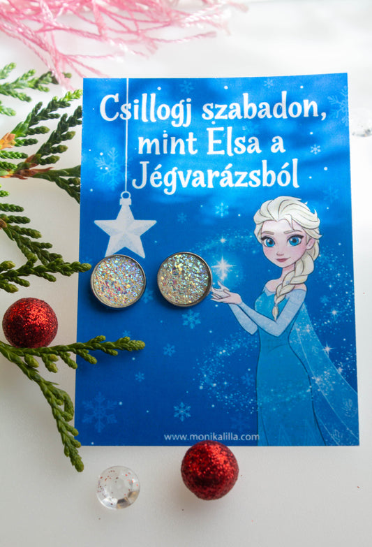 karácsonyi kísérőkártyás fülbevaló, ajándék.